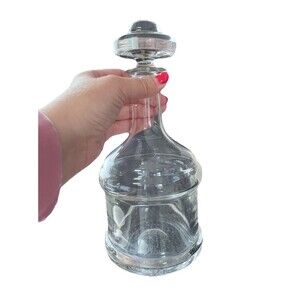 Vintage Polish Handblown Clear Glass Decanter Stopper 10.5 Inches Large